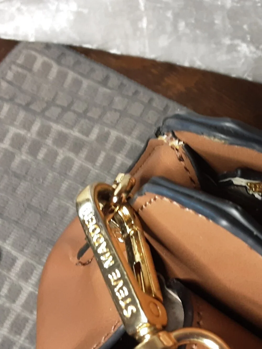 Steve Madden Brown Structured Bevelyn Bag
